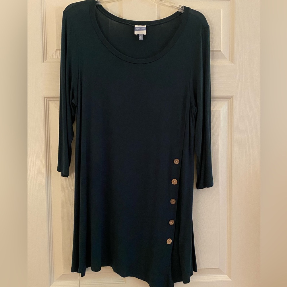 Forest Green Tunic with Button Detail